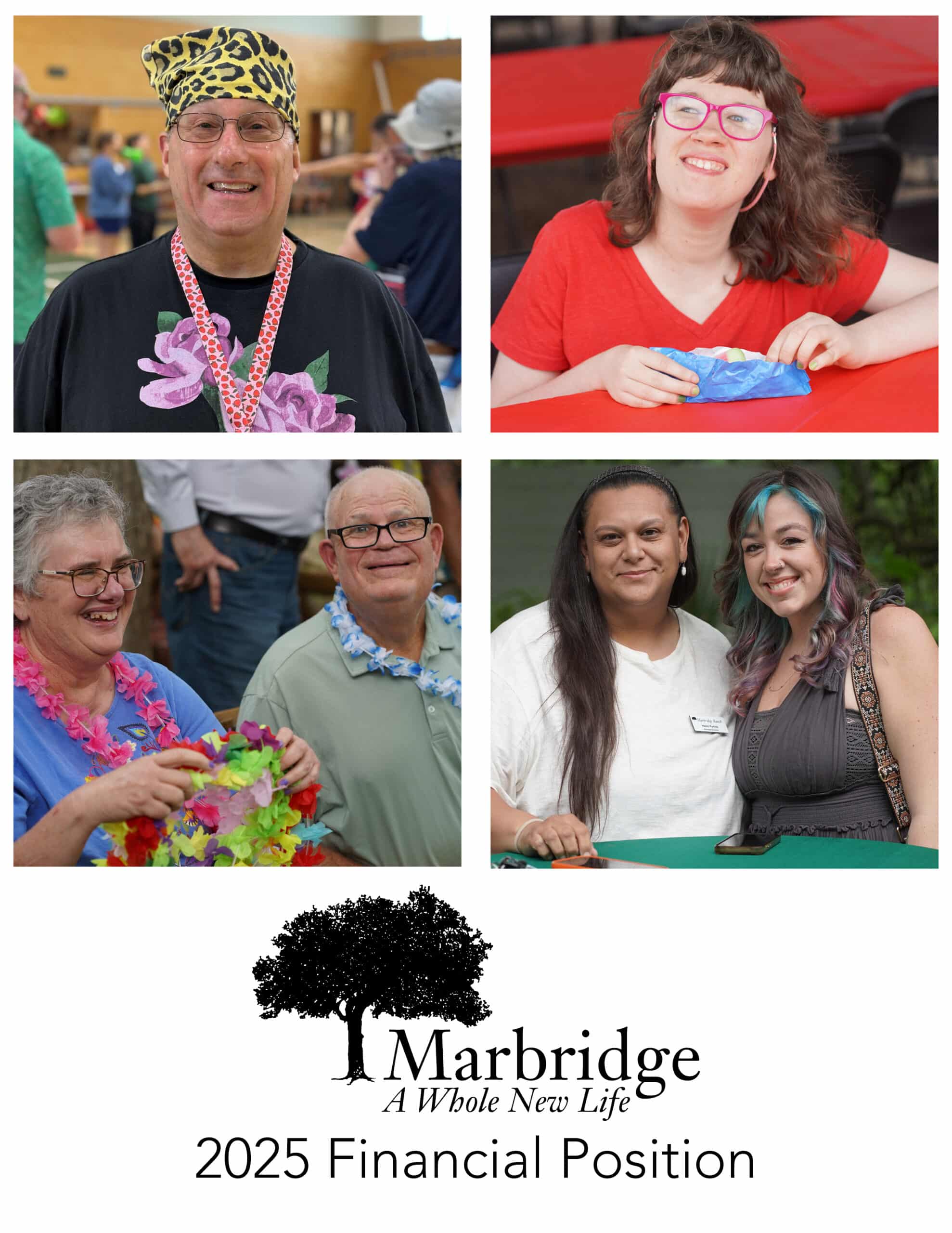 Community members smiling at Marbridge 2025 Financial Position