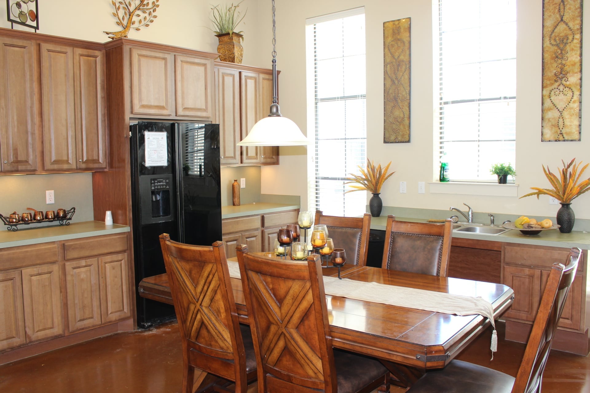 A dining room in a cottage at The Village.